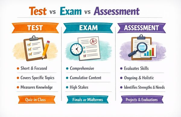 Test vs Exam vs Assessment: What's the Real Difference in Education?